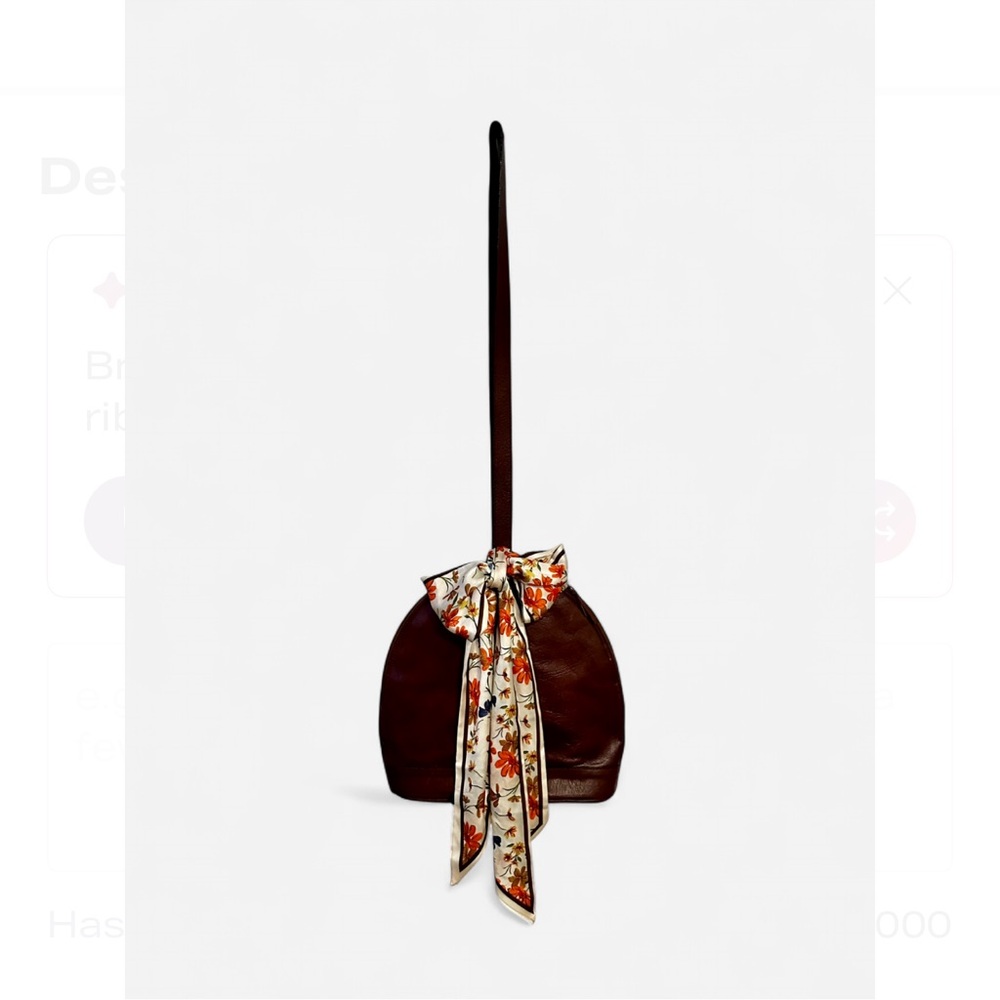 Genesis by Sabina70s/80s Reddish Brown Equestrian Domed Bag With Brass Ring​ - Picture 4 of 16